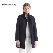 伦敦雾英伦风时尚休闲双排可脱毛晴内胆垂感中长款风衣外套女大衣