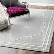 时尚欧式客厅茶几地毯，简约卧室床边地毯，样板间满铺手工地毯可