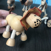 儿童宝宝木质玩具可爱仿真动物玩偶关节可动小动物模型实木制摆件
