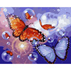 diy数字油画抽象风景填色绘油彩装饰画 成双成对的蝴蝶和泡泡