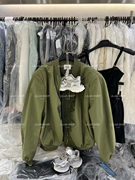 军绿色夹克外套，女2024早春装宽松复古设计感小个子上衣