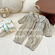 婴儿连体衣春秋季竹纤维薄款长袖，空调服宝宝，哈衣爬服纱布居家竹棉
