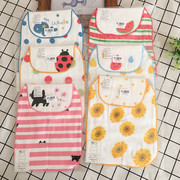 日本原单纯棉6层纱布加大吸汗巾垫背巾0-4岁婴儿童无荧光男女宝宝