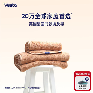 Vesta重磅埃及棉浴巾柔软细腻强吸水长绒棉全棉纯棉毛巾套装