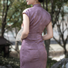 苏爱佳人 新中式紫色旗袍24年轻款气质高端少女夏季改良连衣裙女