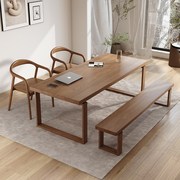 松木会议桌书桌洽谈桌，实木办公桌家用客厅，工作台电脑桌茶桌写字桌