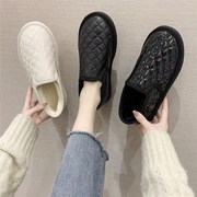 冬季雪地靴女士2023时尚百搭韩版学生靴子一脚蹬低帮加绒棉鞋