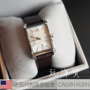 全球CK Calvin Klein K2M23126美国购方盘皮表带女士手表