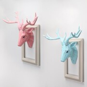 创意现代简约动物，挂钩树脂工艺鹿头，壁挂墙面客厅背景墙装饰画