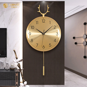 北欧现代简约挂钟客厅装饰挂墙钟表家用新中式创意时钟静音石英钟