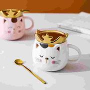 高档创通可爱猫陶瓷马杯情人节送礼卡情侣对杯克套装一对杯子