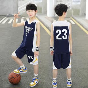 男童夏装背心套装小男孩儿童中大童无袖运动两件套篮球服速干