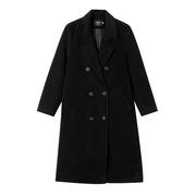 赫本风小个子黑色西装，毛呢大衣女外套中长款高级感2023秋冬季