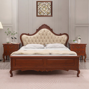 柚木床欧式风简欧美式雕花全实木双人床简奢轻奢卧室1.8米1.5米