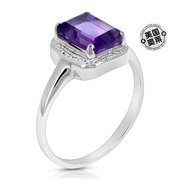 virjewels0.90克拉紫色，紫水晶戒指.925纯银，配铑祖母绿8x6