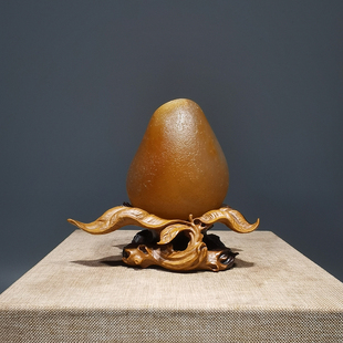 桃子石头奇石底座树脂摆放托盘艺术创意通用仿实木摆件托架