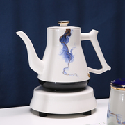恒越智能全自动上水烧水壶羊脂玉白瓷电热水壶家用遥控电茶壶陶瓷