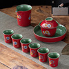 德化陶瓷茶具套装皮球，团花泡茶碗壶承功夫茶具伴手礼