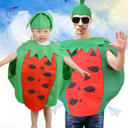 水果衣服蔬菜儿童表演服西瓜，环保造型时装秀，亲子舞蹈幼儿园服装