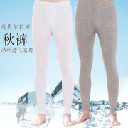 2条装秋裤男莫代尔超薄款线裤，夏季中年人高弹冰丝空调大码打底裤