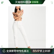 香港直邮潮奢 Topshop 女士 中腰直筒牛仔裤(米白色)