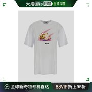 香港直邮Msgm女士T恤白色印花图案休闲舒适3342MDM207-227798-01