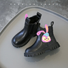 女童星黛露卡通马丁靴2023秋冬儿童英伦风短靴糖果色加绒皮靴
