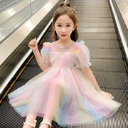 女童公主裙夏装2022韩版儿童洋气连衣裙小女孩夏季蓬蓬纱裙子
