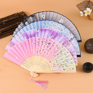 21cm中国古风女式流苏古典古装儿童学生夏日随身折叠小巧扇子折扇