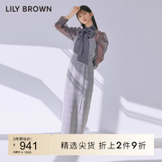 lilybrown春夏款甜美透视蝴蝶结开叉连衣裙lwfo231031