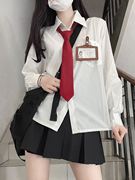 条纹jk领带女款休闲学生免手打日系学院风衬衫，制服dk男生休闲配饰