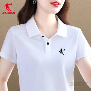 中国乔丹短袖T恤女透气运动白色透气上衣情侣polo衫女