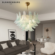 玻璃羽毛吊灯欧式复古艺术造型灯具高端轻奢设计师餐厅led灯