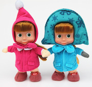 俄罗斯玩具冬玛莎熊大眼睛，娃娃与玛莎masa和bear熊