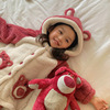 迪士尼儿童睡衣男女童法兰绒家居服加绒保暖可外穿草莓熊两件套装