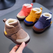 冬季宝宝雪地靴1-2-3一4岁婴儿软底学步鞋加绒加厚防滑大棉鞋