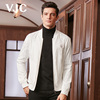 vjc威杰思2024春夏，男装白色棒球，领夹克外套时尚男士潮流
