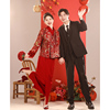 新中式敬酒服套装2023新娘酒(新娘酒)红色，冬季旗袍婚服秀禾服订婚礼服