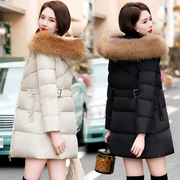 羽绒服女款2023年韩版时尚冬季加厚显瘦小个子冬天中长款外套