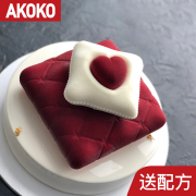 AKOKO15连心形爱心矽胶模 情人节小蛋糕 慕斯布丁模具A1014