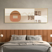 卧室床头挂画现代轻奢装饰画横幅抽象线条，几何壁画客厅背景墙
