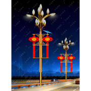 乡村太阳能电线杆挂件，发光福字1.2米中国结路灯灯笼装饰灯