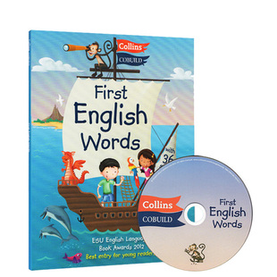 英文原版collinsfirstenglishwords柯林斯儿童英语图解字典，词典附cd，100-300词汇英语儿童综合词汇趣味开发思维益