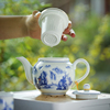 青花陶瓷茶壶带陶瓷，过滤网内胆大容量，家用单壶泡茶器茶具杯子套装
