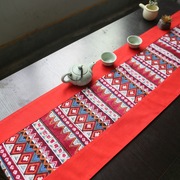 复古东南亚棉麻桌旗拼布茶席，泰式酒g店l床旗茶几餐桌长条盖布