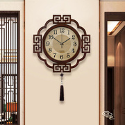 时钟挂墙中式挂钟客厅石英钟家用静音个性创意万年历古大气钟表
