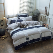 纯棉四件套全棉被套180x220cm2.2x2.4米男士简约床单被罩床上用品