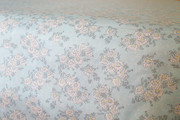 宽幅斜纹纯棉布料清新蓝色，雏菊小花簇手工服装床单床品面料