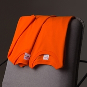 橙色重磅加厚纯棉纯色基础款短袖圆领t恤男女情侣定制