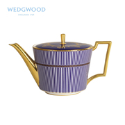 英产Wedgwood蓝耀金灿骨瓷1L大茶壶 家用轻奢下午茶具格调餐具